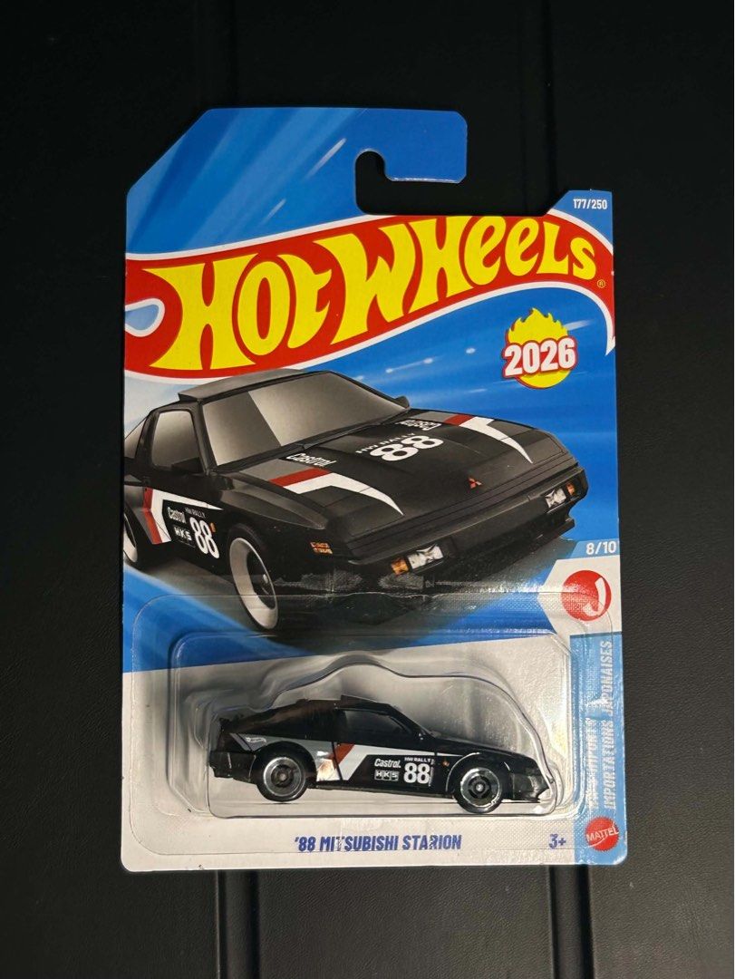 Hot Wheels '88 Mitsubishi Starion (Category: Vehicle & Diecast Models) located in Imus. Submitted by xql.was.here (Listing ID 1470500347, Image 1). Description: - Series: 2026 Mainline (177/250) - Condition: Brand new, mint card - Perfect for JDM collectors and diecast enthusiasts.