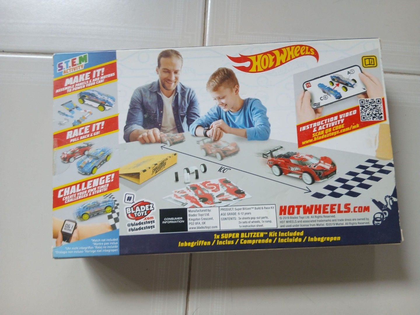 Stem Racing Wheels Hot Wheels Bladez Maker Kitz Super Blitzen Build & Race Kit, Toys ...