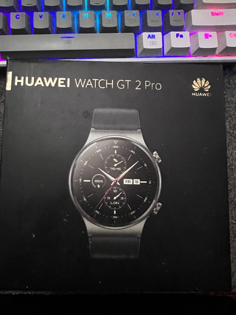 Huawei Watch GT 2 Pro (Category: Wearables & Smart Watches) located in Quezon City. Submitted by howl_02 (Listing ID 1470427326, Image 2). Description: - Brand: Huawei - Model: Watch GT 2 Pro - Color: Black - Complete inclusion - Issue: Glass reglue, but does not affect the performance of the watch (Check 3rd photo) - Meetup locations: Caloocan Sports Complex or SM Fairview Terminal.