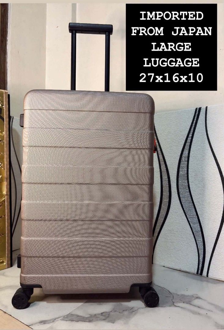 IMPORTED FROM JAPAN LARGE SIZE LUGGAGE (Category: Luggage) located in Valenzuela. Submitted by danbhengsjapansuprlus (Listing ID 1470430671, Image 1). Description: 🇯🇵IMPORTED FROM JAPAN NO BRAND DECLARED LARGE SIZE LUGGAGE🇯🇵 🎯 TSA APPROVED KEY LOCK 🎯 SMOOTH 360 WHEELS 🎯 POLYCARBONATE CASE 🎯 TELESCOPIC PUSH HANDLE TROLLEY 🎯 TOP AND SIDE HANDLE CARRIER 🎯 WIDE SPACE CAPACITY NO ISSUE.. MINIMAL MARK OF USAGE‼️.