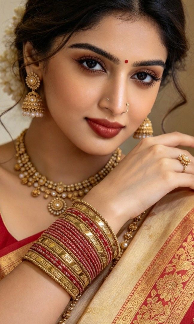 Indian Bangles Red and Gold Sale (Category: Bracelets) located in Makati City. Submitted by khrizaccessories (Listing ID 1470487481, Image 1). Description: made in india Bollywood traditional bangles also available in black/gold and orange/gold glittery shine shake the bangles before using to remove excess glitters.