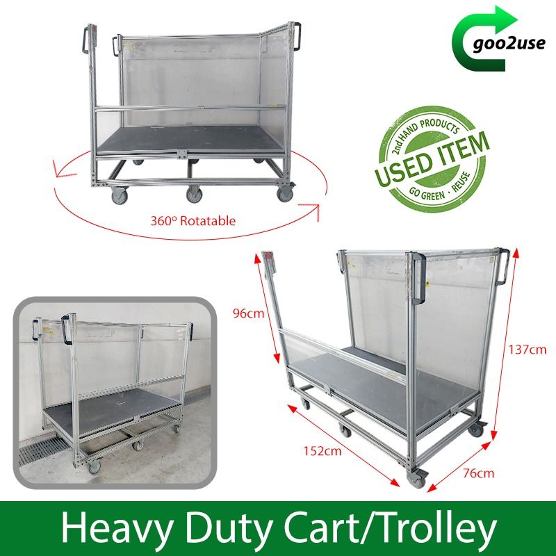 Industrial Aluminum Cart Heavy-Duty Trolley [Goo2use], Furniture & Home ...