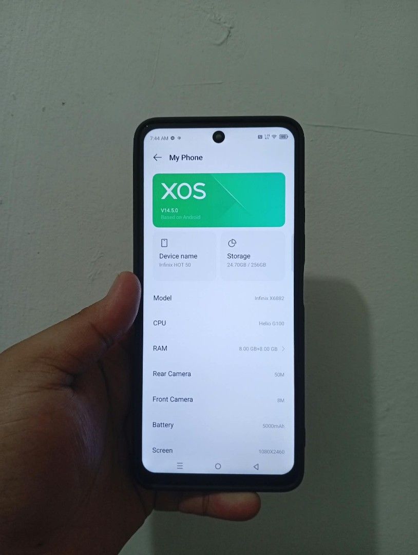 Infinix Hot 50 8+8/256GB (Category: Other Gadgets) located in Manila. Submitted by anjiegadgets (Listing ID 1470381984, Image 2). Description: 4800 Infinix Hot 50 8+8/256GB Good Condition No Issue Good for Games And Apps 120Hz Malinaw Bothcamera Matagal Malowbat Rfs Need Funds preggy po 🙂 Inclusion Case Unit Only Loc Sta Quiteria.