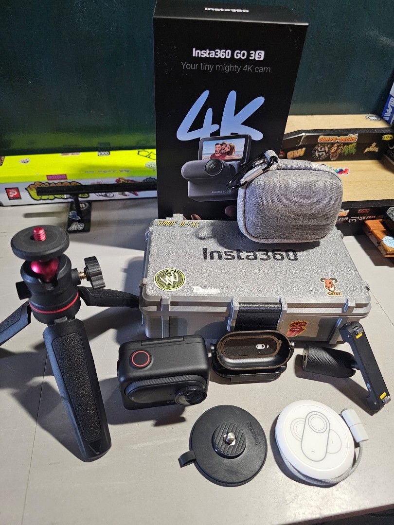 Insta360 GO 3S 4K Action Camera 128GB Bundle (Category: Video Cameras) located in Manila. Submitted by emsiantis60504 (Listing ID 1470442724, Image 1). Description: Item: Insta360 GO 3S (Your tiny mighty 4K cam) 7 months used with receipt Status: Good condition, 100% working & complete all accesories ​Kasama sa Package (Package Inclusions): -​Insta360 GO 3S Camera Unit at Action Pod -​Original Box / Packaging -​Hard case storage box color grey -​