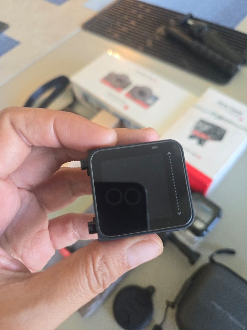 Insta360 One R 1-Inch Edition Bundle (Category: Video Cameras) located in Manila. Submitted by jackienikki (Listing ID 1470368455, Image 3). Description: - Complete Insta360 One R 1-Inch Edition setup - Includes camera core, Leica lens module, and base battery section - Comes with official dive case and protective frame - Includes multi-function bullet time handle, PGTECH zip case, strap, and lens cap - Original boxes included (everything in phot