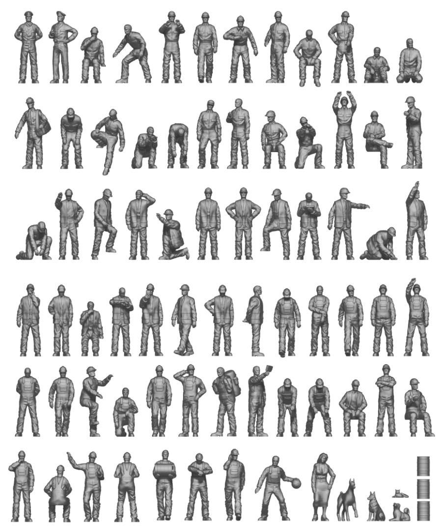 ION MODEL Modern commercial ship crew and dock workers 1/200, Toys ...