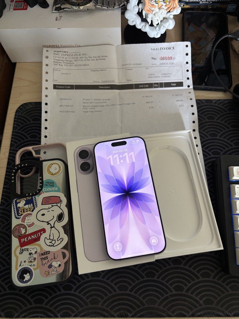 Ip17 256gb fu ntc w receipt (Category: iPad) located in Mandaluyong City. Submitted by kyllxybr22 (Listing ID 1470552903, Image 2). Description: Can be swapped to lower unit plus cash With original box and receipt Meet now meet now meet now Iphone 17 good as new Factory unlocked NTC approved With apple warranty until March 7, 2027 256gb 91 percent battery health No dents No issue Selling 45k.