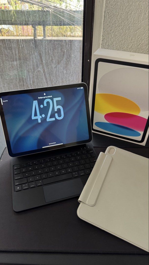 iPad 256gb 10th Gen in Silver Wifi Only (Category: iPad) located in Quezon City. Submitted by bbo55 (Listing ID 1470435276, Image 1). Description: Model: iPad 10th Gen Storage: 256GB Battery Health: 91% Cycle Count: 579 Specs: • 10.9” Liquid Retina Display • A14 Bionic Chip • 256GB Storage • Touch ID (Top Button) • USB-C Port • WiFi • 12MP Ultra Wide Front Camera & 12MP Back Camera Condition: Bought in powermac, in great condition except for the 