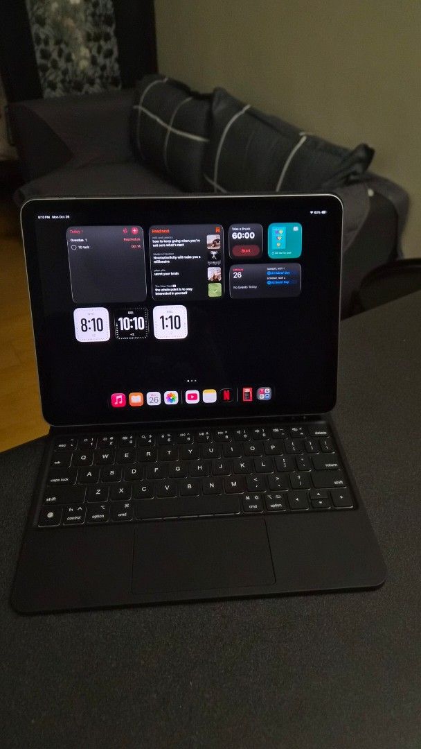 iPad Air 11” (M3) 128GB 96%BH Space Gray (Category: iPad) located in Manila. Submitted by aja_declutters (Listing ID 1470478573, Image 2). Description: Specifications: • 128GB storage • 95% battery health (165 cycles) • Running iPadOS 26.6.1 • Original purchase price: ₱58,000 Reason for selling: Not getting enough use. I’m often traveling or working on my laptop, so this iPad has mostly been sitting in a drawer after being used to watch a few mov