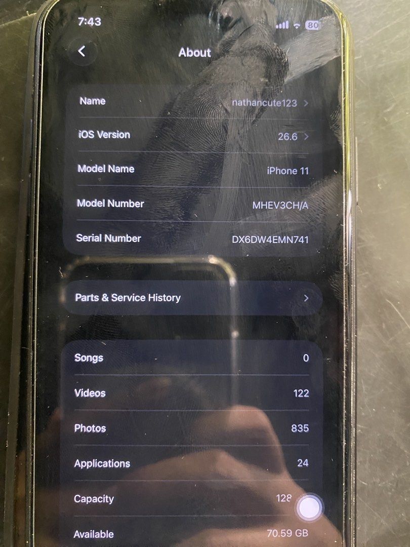 IPHONE 11 128GB (Category: iPhone 11 Series) located in Manila. Submitted by maxpogihaha (Listing ID 1470371694, Image 2). Description: IPHONE 11 | 128GB ₱13,000 (Negotiable) UNLI TESTING UPON MEETUP 100% Battery Health (Replaced with Genuine Part) 128GB Storage Minor paint chip beside the camera (does not affect camera quality) Good working condition Location: Almar, North Caloocan.