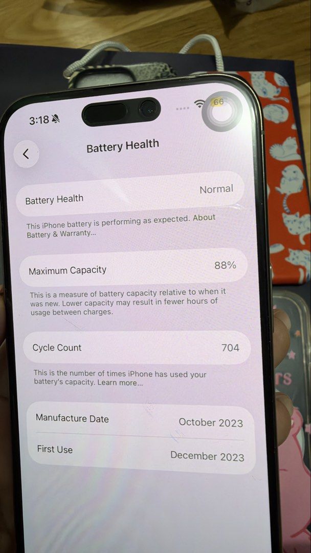 iPhone 15 Pro 256 GB (Category: iPhone 15 Series) located in Rizal. Submitted by reginaflorence (Listing ID 1470446261, Image 3). Description: Factory unlocked. 88% batt health. 99% smooth. No dents. No issues at all. Lady owned. Comes with free cases and cord. Meet up only. Seller to buyer no third party/person involved. .