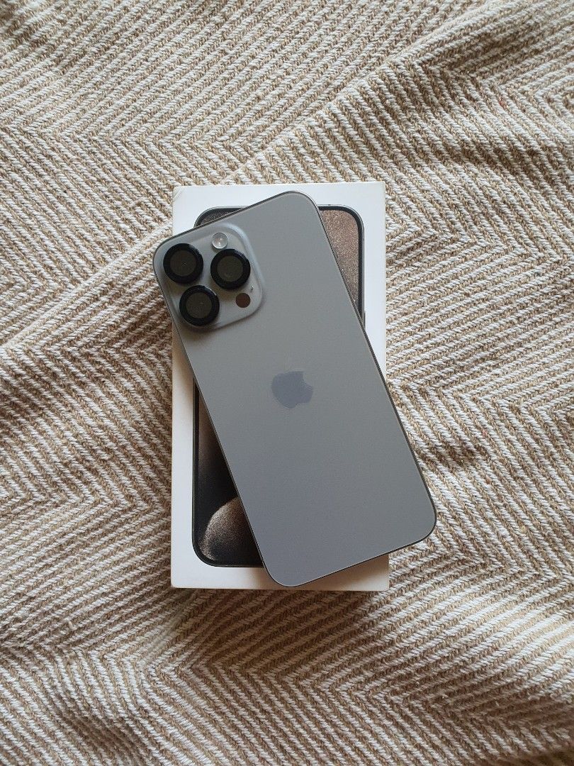 Iphone 15 Pro Max (Category: iPhone 15 Series) located in Pasig City. Submitted by coolturtle.50f727 (Listing ID 1470436940, Image 2). Description: ‼️ For SALE 📲 Iphone 15 Pro Max PHP 35,000 [FIRM] Specs * Colour: Titanium * Storage: 256GB * Battery health: 79% * Cycle count: 713 * First use date: March 2024 * No scratches, no dents; has screen guard and case since date of purchase * Camera lens has screen protection * With box & original unused