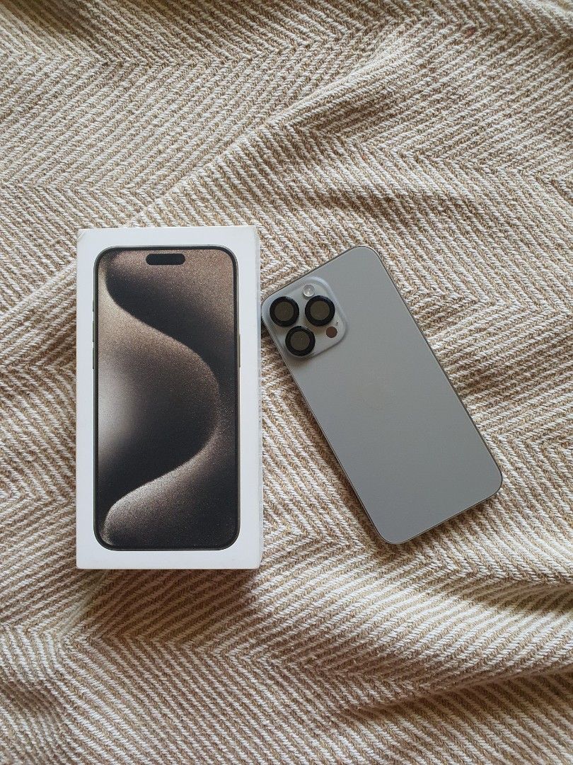 Iphone 15 Pro Max (Category: iPhone 15 Series) located in Pasig City. Submitted by coolturtle.50f727 (Listing ID 1470436940, Image 1). Description: ‼️ For SALE 📲 Iphone 15 Pro Max PHP 35,000 [FIRM] Specs * Colour: Titanium * Storage: 256GB * Battery health: 79% * Cycle count: 713 * First use date: March 2024 * No scratches, no dents; has screen guard and case since date of purchase * Camera lens has screen protection * With box & original unused