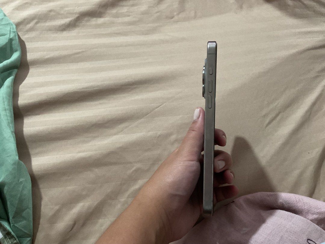 Iphone 15 Pro max (Category: iPhone 15 Series) located in Manila. Submitted by caicrafts (Listing ID 1470461898, Image 3). Description: Dual e-sim (US bought) 80% battery health No issues at all Lady owned With Box, original charging wire RFS: Upgrade .