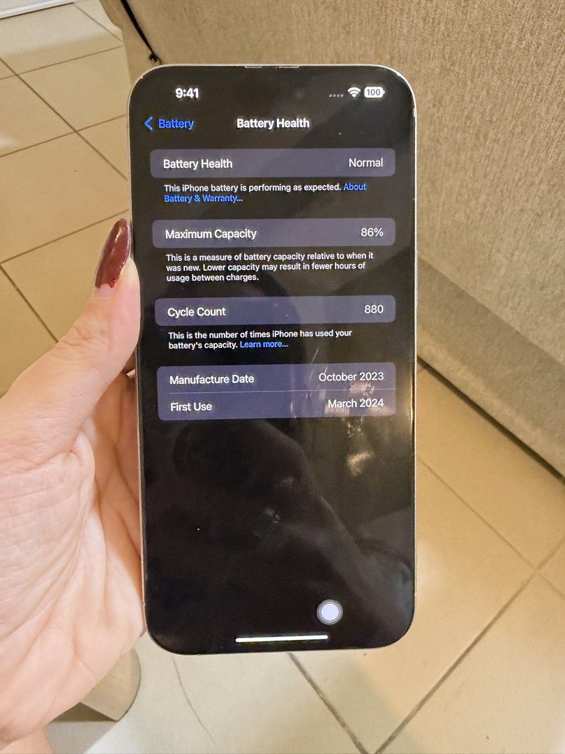 Iphone 15 Pro Max 512 gb (Category: iPhone 15 Series) located in Taguig. Submitted by liannpia1917471 (Listing ID 1470495544, Image 3). Description: iPhone 15 promax 512 gb Smooth like new Battery health at 86% No issues 100% Openline What you see is what you get Device and chord only No box RFS: upgarded 18 promax 📍BGC.
