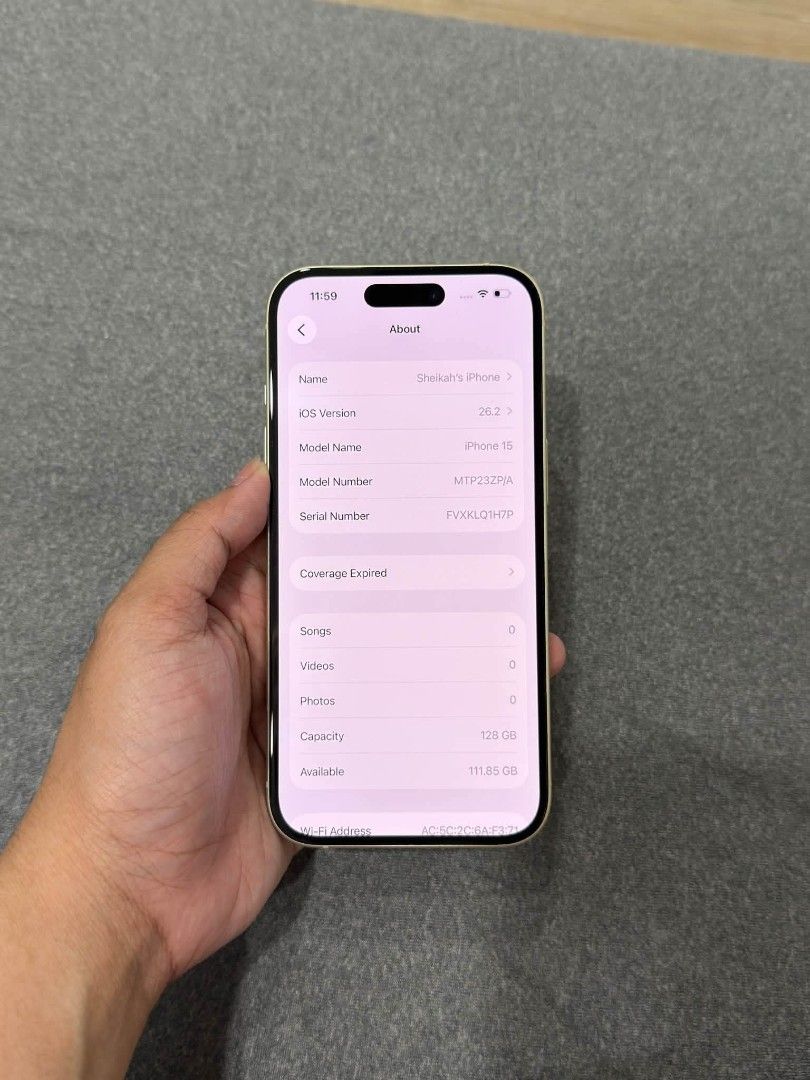 IPHONE 15 YELLOW (Category: iPhone 15 Series) located in Manila. Submitted by gabbimomoseng026 (Listing ID 1470458942, Image 2). Description: iphone 15 yellow 128gb 88BH open line local variant no issue no history of repair w/ box, cord, receipt.