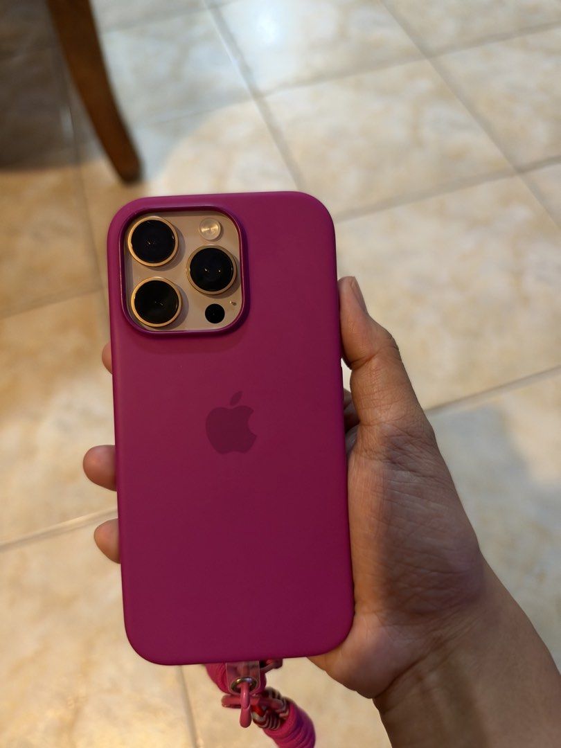 Iphone 16 Pro (Category: iPhone 16 Series) located in Manila. Submitted by icdkpi (Listing ID 1470476187, Image 1). Description: Iphone 16 Pro 128 gb Titanium Dessert 90% Battery Health No hidden issue • Free Original Pink Silicone Case.