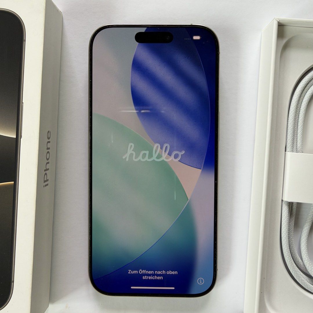 Iphone 16 Pro 256GB (Category: iPhone 16 Series) located in Pasig City. Submitted by abbynai (Listing ID 1470380531, Image 2). Description: FOR SALE: iPhone 16 Pro 256GB Color: Natural Titanium •Condition: 99% smooth •Battery Health: 83% •Complete box and package •Open Line •Never repaired or opened •Protected with a case, tempered glass, and camera protector since Day 1 •Unused original charging cable •with original UAG phone case Well-maintaine