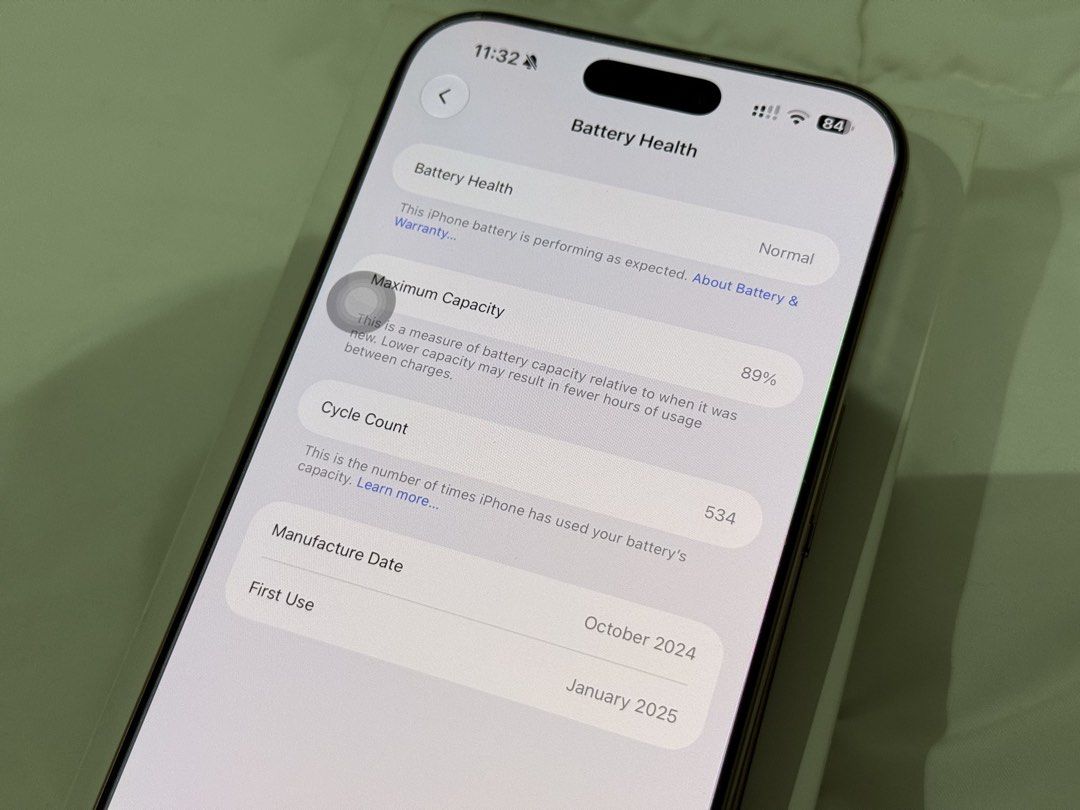 iphone 16 pro max 256GB (Category: iPhone 16 Series) located in Bacoor. Submitted by yztrella (Listing ID 1470524143, Image 2). Description: negotiable cycle count 534 never been repaired no issue - everything works properly smooth performance no scratch no dents with tempered glass inclusions: - authentic tinee owl case - box rfs upgrade.