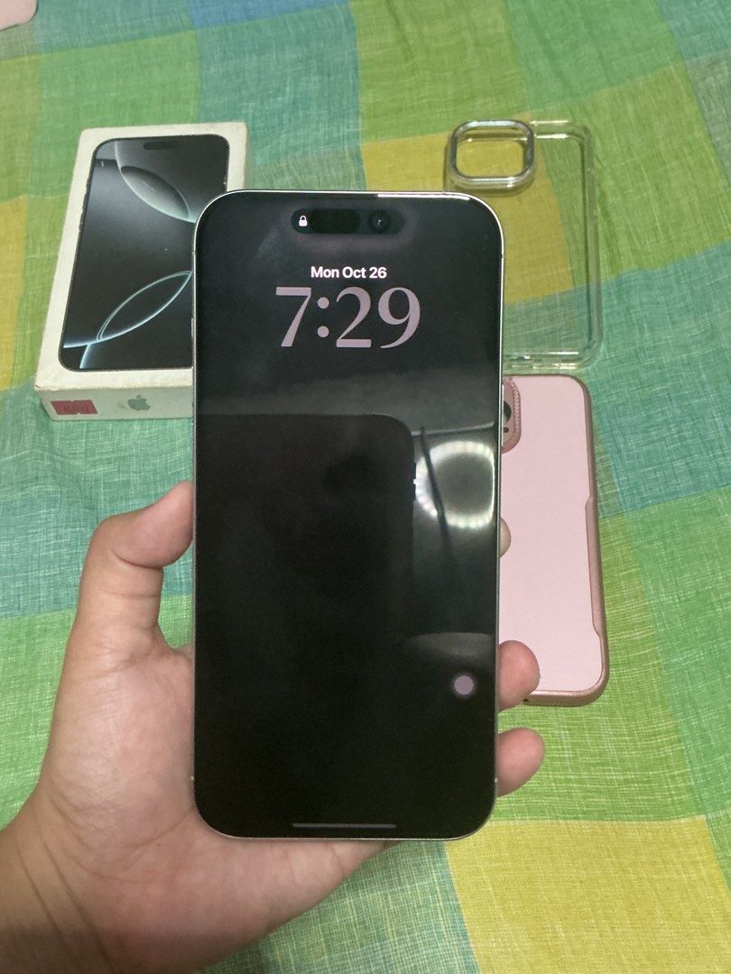 Iphone 16 promax 256gb (Category: iPhone 16 Series) located in Pasig City. Submitted by g0dkaz_21 (Listing ID 1470467549, Image 2). Description: Lady owned -Batt health 88% orig - orig all parts - No history of repair - no issue at all - Box only no charger - Free 3 cases Pref cash payment no online payment and strictly for meet up only Rfs will buy a gaming phone.
