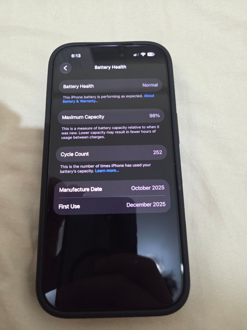 iPhone 17 Pro 256GB Orange Smart Locked (Category: Cases & Sleeves) located in Muntinlupa City. Submitted by jeremi05 (Listing ID 1470369809, Image 3). Description: 100% Working 99% Smooth 98% Battery Health No issues Smart locked Unit Only Under Warranty until Dec 17, 2026 Logic board replaced under warranty by PowerMac Service Center.