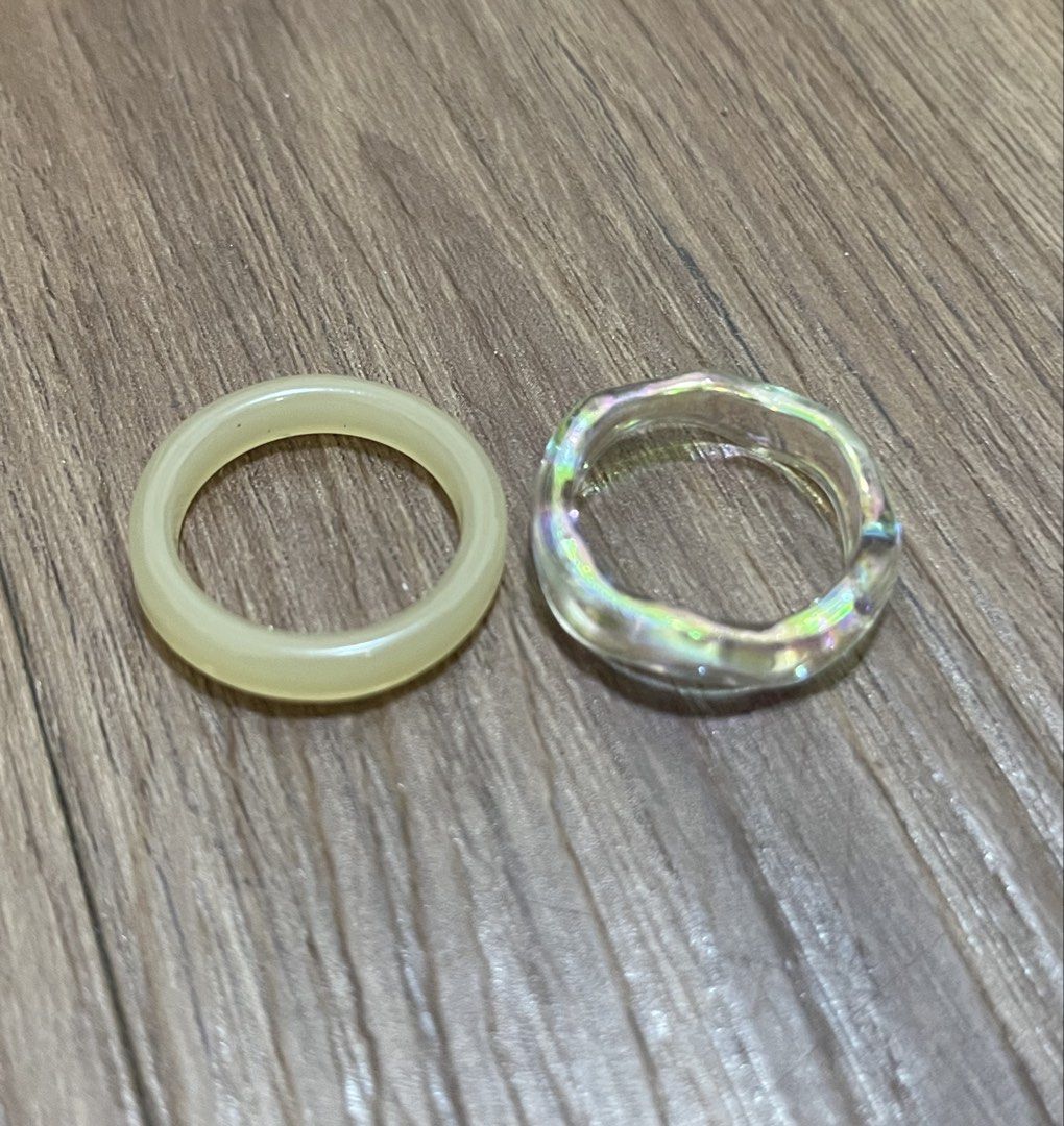Iridescent Clear Acrylic Resin Ring (Category: Rings) located in Quezon City. Submitted by pinkvanilla.milkshake (Listing ID 1470539321, Image 1). Description: free if you buy other items.
