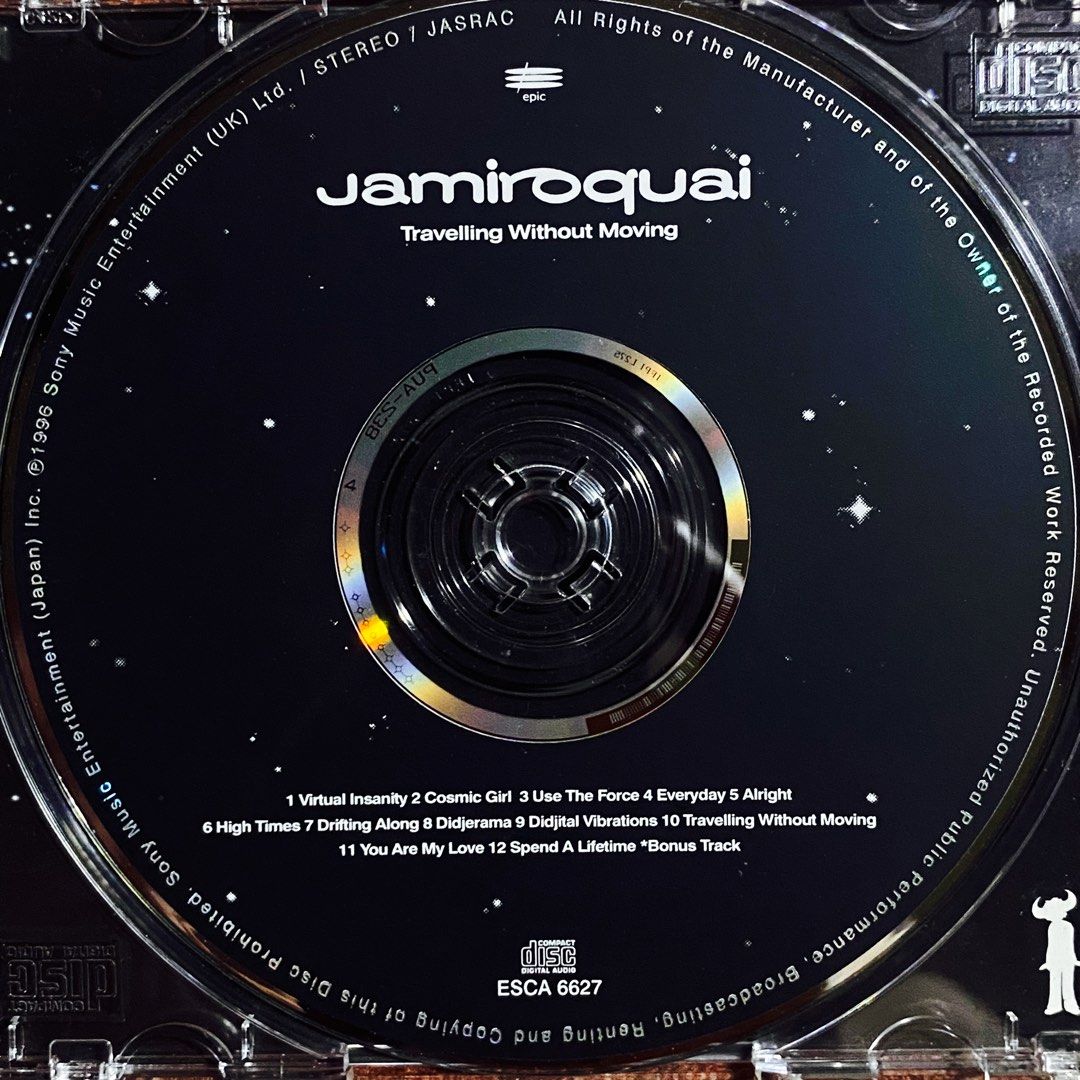 Jamiroquai - Travelling Without Moving CD Album (Category: CDs & DVDs) located in Taguig. Submitted by znarfscriber (Listing ID 1470483045, Image 3). Description: Jamiroquai Travelling Without Moving CD Album Made In Japan Sony Music Entertainment 1996 Includes OBI and lyric sheet insert. Cover: EX Media: Mint RFS: Decluttering/Need Funds.