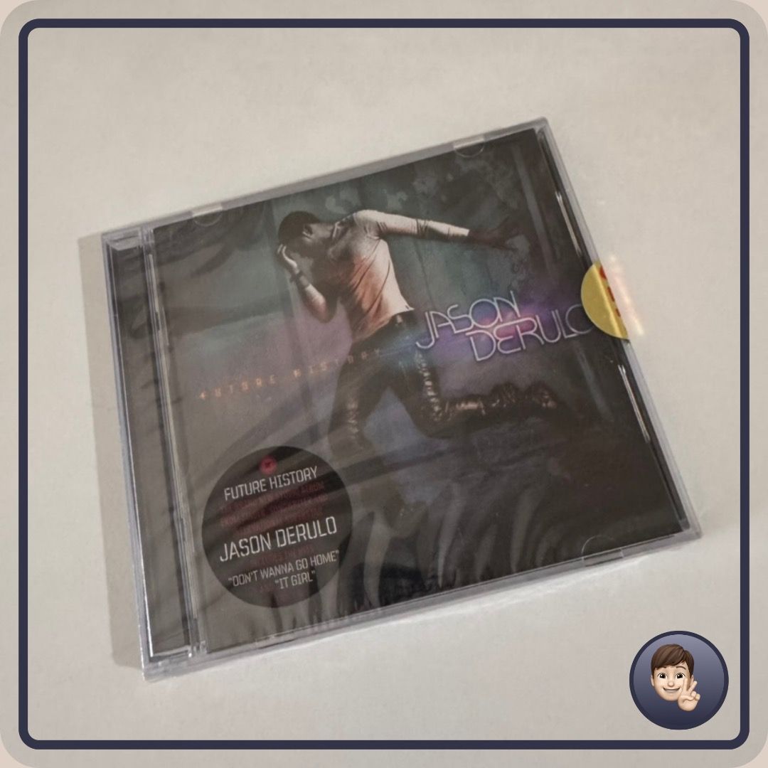 Jason Derulo Future History CD Album (Original & Sealed) (Category: CDs & DVDs) located in Manila. Submitted by myhappyunboxing (Listing ID 1470374007, Image 1). Description: - Artist: Jason Derulo - Album: Future History (Standard CD) - Condition: Brand new, still sealed in original plastic wrapper with hype sticker - Notable Tracks: 'Don't Wanna Go Home', 'It Girl' - Format: Audio CD in jewel case - Ideal for pop music collectors and fans.