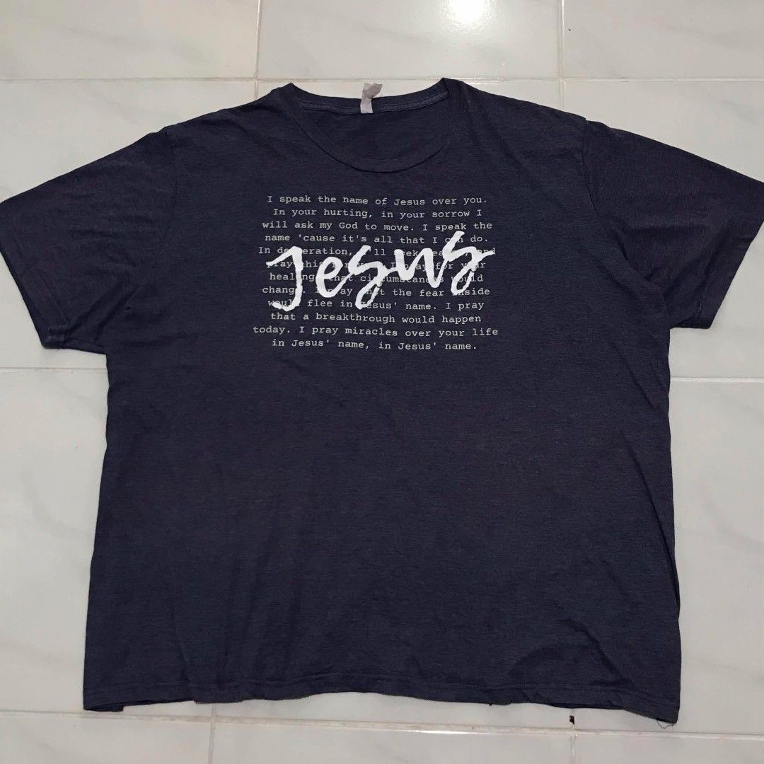 JESUS TEE GRAPHIC SHIRT 3XL (Category: Tshirts & Polo Shirts ) located in Cavite. Submitted by justthrift06 (Listing ID 1470472699, Image 1). Description: DIMENSION 28X32 GOOD CONDITION SHIPPING NATIONWIDE.