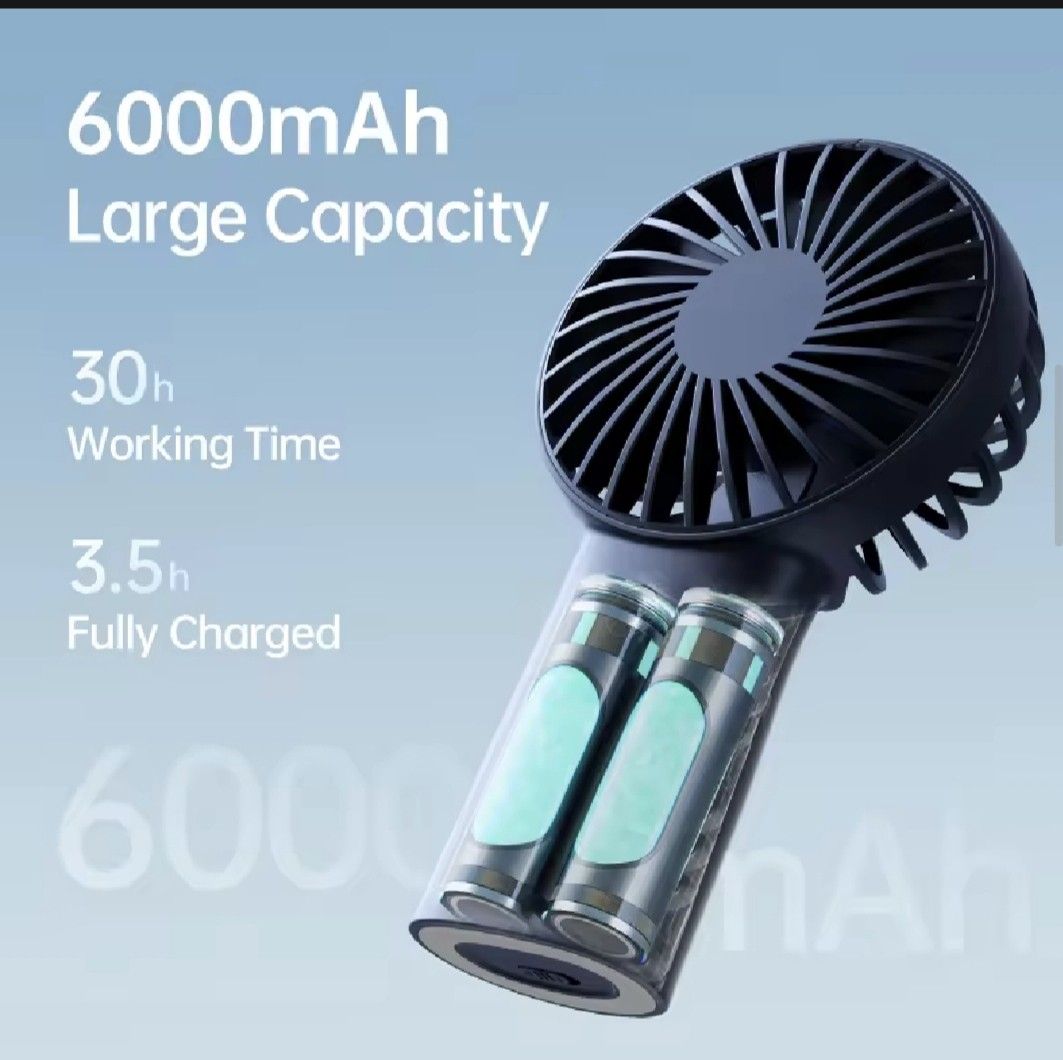Jisulife Handheld Fan 6000mAh Battery (Category: Fans) located in Valenzuela. Submitted by just_m33 (Listing ID 1470546200, Image 1). Description: - Authentic Jisulife portable handheld fan in stylish dark blue - Huge 6000mAh battery capacity for up to 30 hours of continuous use - Fast Type-C charging (fully charged in about 3.5 hours) - 3 adjustable wind speed settings to suit your coolness needs - Removable front cover (twist counterclockwise) 