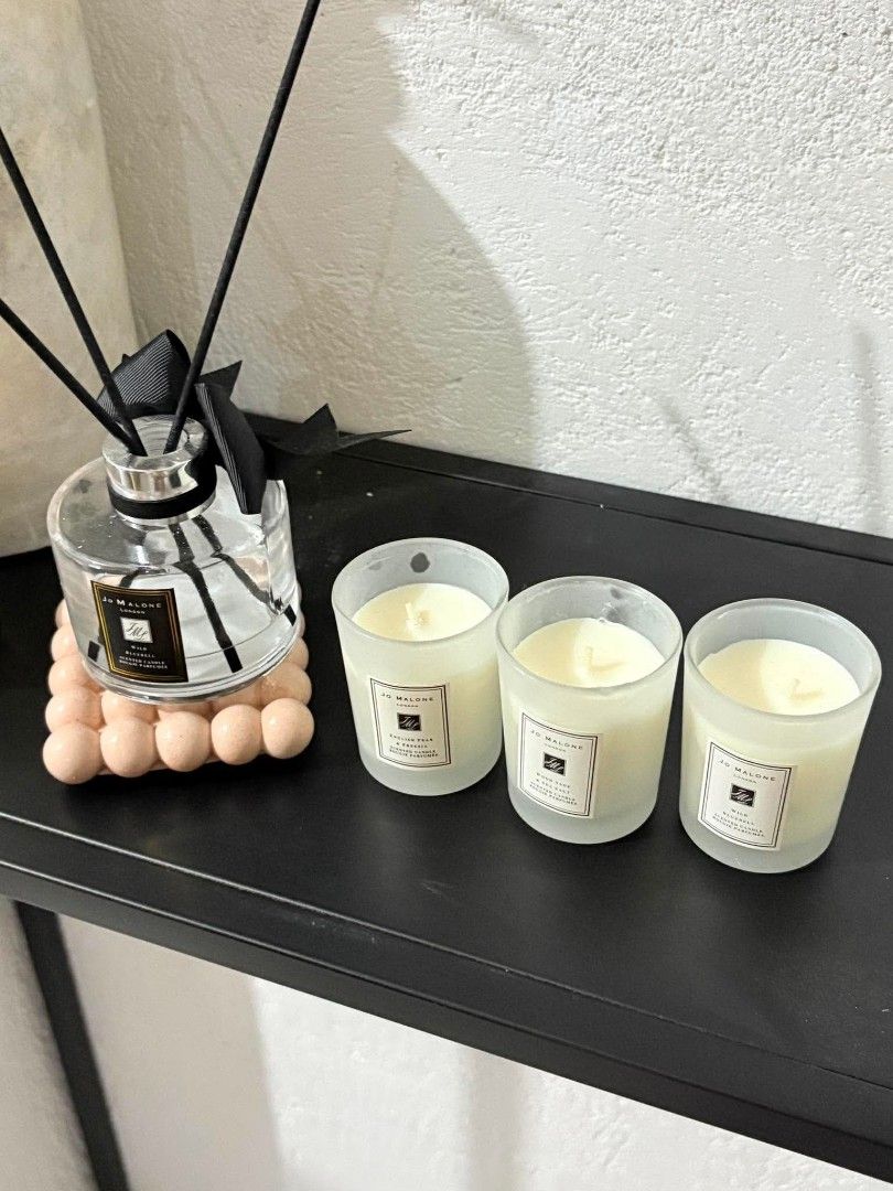Jo Malone scented candle (Category: Other Home Decor) located in Manila. Submitted by wearforce (Listing ID 1470503235, Image 2). Description: Jo Malone scented candle set with box 3 candles 750 + sf.