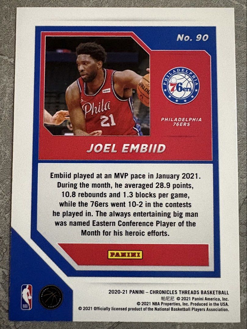 Joel Embiid 90 (Category: Raw Singles) located in Manila. Submitted by steadycards80 (Listing ID 1470495145, Image 2). Description: .
