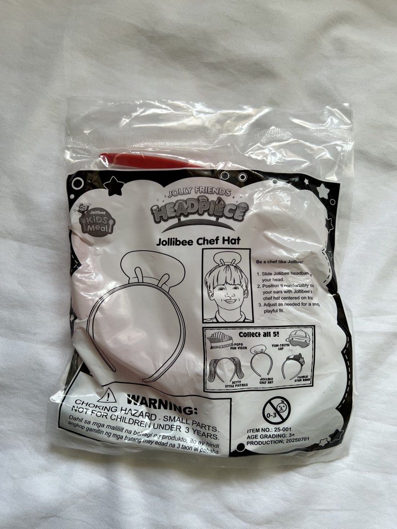 Jollibee Headpiece Chef Hat (Category: Babies & Kids Fashion) located in Muntinlupa City. Submitted by uniquepicks (Listing ID 1470370880, Image 2). Description: .