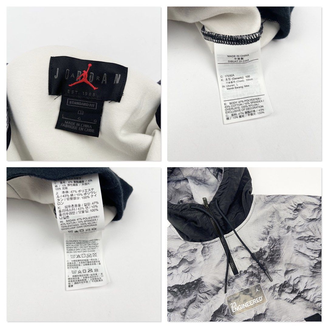 Jordan 23 Engineered (Category: Hoodies) located in Manila. Submitted by draftdrops (Listing ID 1470433379, Image 2). Description: Quarter zip, rubber mid design and excellent condition Width :25 Length :26 Size:xl.
