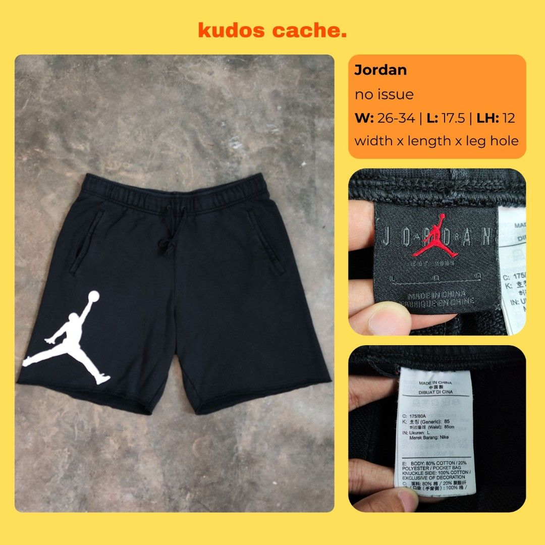 Jordan Jumpman Shorts (Category: Shorts) located in Rosales. Submitted by kudoscache (Listing ID 1470435368, Image 1). Description: - Brand: Jordan - Waist: 26-34 | Length: 17.5 - Color: Black - slightly nego payment: maribank / gotyme courier: J&T.