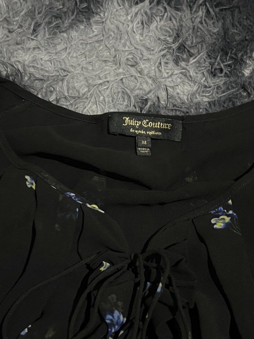 Juicy Couture semi-sheer chiffon blouse (Category: Blouses) located in Cebu City. Submitted by drip_block (Listing ID 1470380129, Image 3). Description: Size M on tag Dimes 21x27.