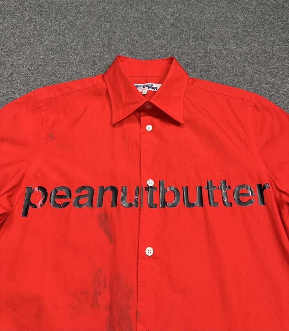 JUNYA WATANABE - MAN Archived Spring/Summer 2002 “PEANUTBUTTER” Statement Shirt. (Category: Formal Shirts) located in Manila. Submitted by scissor.2fifthy (Listing ID 1470483559, Image 2). Description: JUNYA WATANABE - MAN Archived Spring/Summer 2002 “PEANUTBUTTER” Statement Shirt. Size: Medium (see measurement) Made in Japan Material: 100% Cotton 80/100 condition rate 9.5/10 Color rate Used Flaw: Minor sign of usage, Dirt/Stain and some print cr