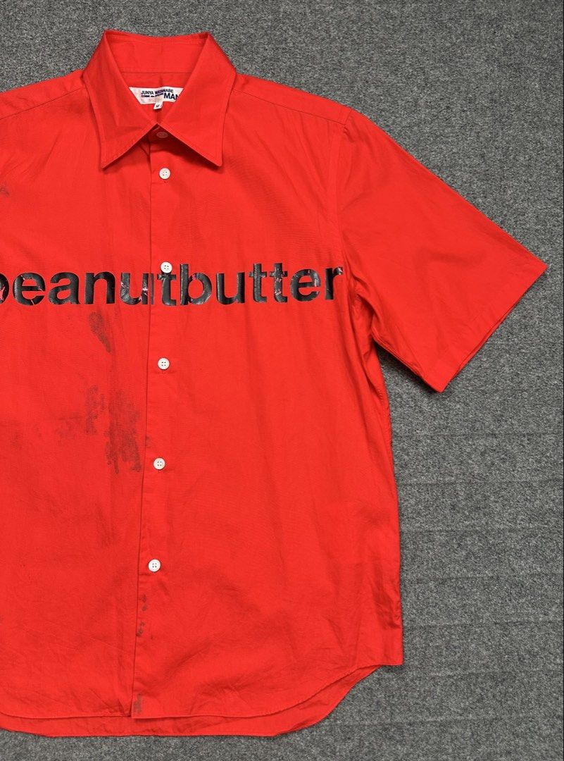 JUNYA WATANABE - MAN Archived Spring/Summer 2002 “PEANUTBUTTER” Statement Shirt. (Category: Formal Shirts) located in Manila. Submitted by scissor.2fifthy (Listing ID 1470483559, Image 3). Description: JUNYA WATANABE - MAN Archived Spring/Summer 2002 “PEANUTBUTTER” Statement Shirt. Size: Medium (see measurement) Made in Japan Material: 100% Cotton 80/100 condition rate 9.5/10 Color rate Used Flaw: Minor sign of usage, Dirt/Stain and some print cr