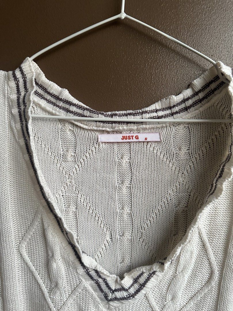 Just G knitted vest (Category: Sleeveless) located in Pasig City. Submitted by afterglowpreloved (Listing ID 1470461818, Image 2). Description: .