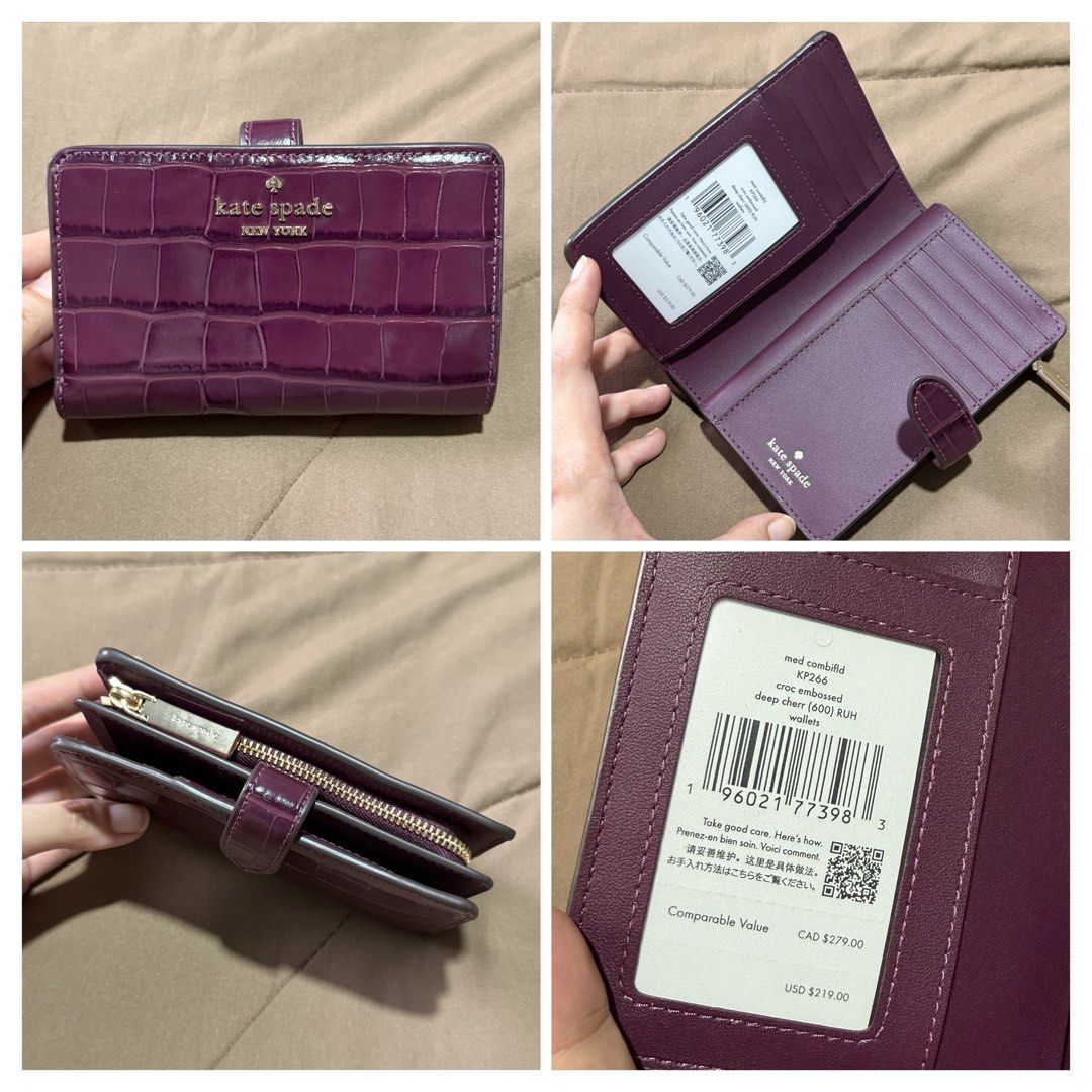 Kate Spade Medium Bifold Wallet (Category: Wallets & Card holders) located in Marikina City. Submitted by welllovedbycarina (Listing ID 1470543703, Image 1). Description: 🍇 Guaranteed original Kate Spade 🍇 Champagne gold hardwares 🍇 Croc leather pattern 🍇 Ready to ship from Marikina City 🍇 Lalamove / J&T.