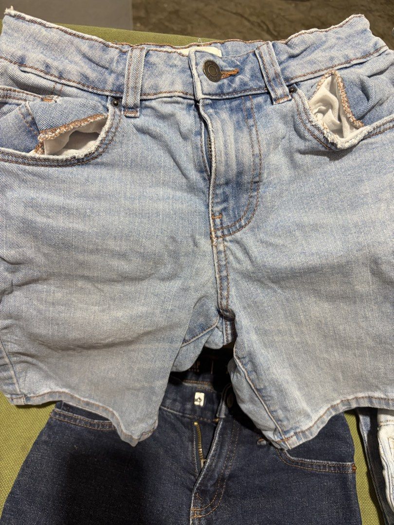 Kids Denim Pants and Shorts Bundle Gap Mango (Category: Babies & Kids Fashion) located in Manila. Submitted by ma-anteves (Listing ID 1470424491, Image 2). Description: - Set of 4 versatile kids' denim pieces - Gap Kids dark blue slim jeans (Size 7) - Light wash denim shorts - Medium wash denim pants - Light wash Mango denim pants - Great mix of styles and washes for everyday wear - Easy to match with tees and hoodies - TAKE ALL ONLY .