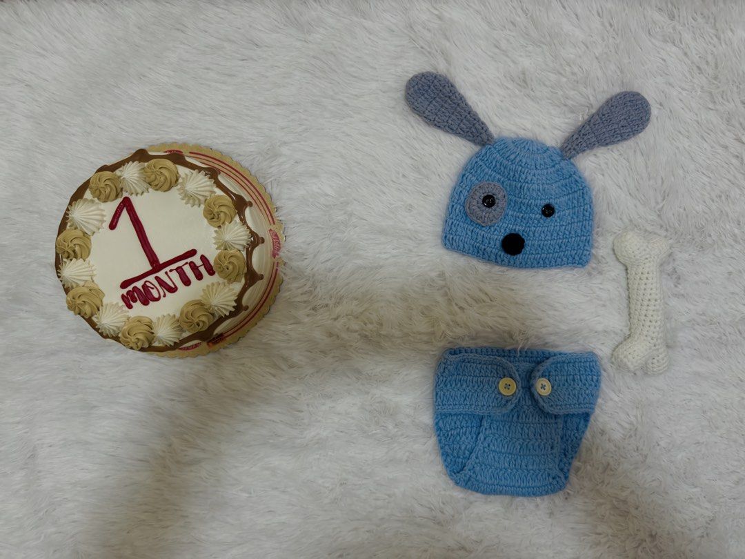 Knitted Blue Dog (Category: Blouses) located in Manila. Submitted by bblenshop (Listing ID 1470472236, Image 2). Description: Newborn Baby Photography Prop Set, Includes Crochet Knitted Blue Dog Hat, Shorts And Bone-Shaped Accessories, Suitable For Baby Photography .
