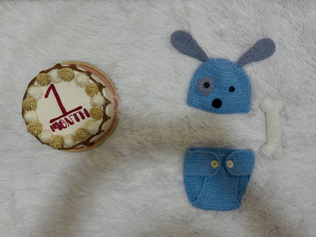 Knitted Blue Dog (Category: Blouses) located in Manila. Submitted by bblenshop (Listing ID 1470472236, Image 1). Description: Newborn Baby Photography Prop Set, Includes Crochet Knitted Blue Dog Hat, Shorts And Bone-Shaped Accessories, Suitable For Baby Photography .