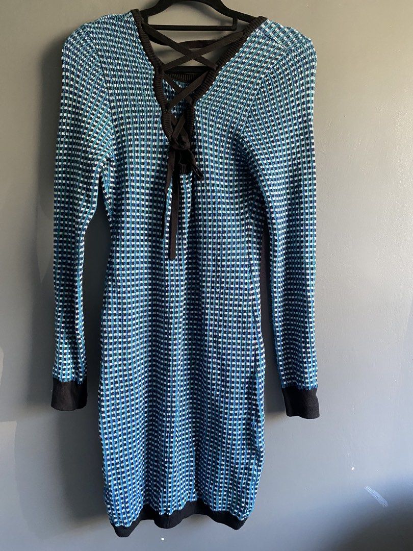 Knitted blue dress (Category: Dresses) located in Cebu City. Submitted by janb85 (Listing ID 1470556771, Image 3). Description: Med to large fit if you prefer a much fitted look Comfy body shape look .