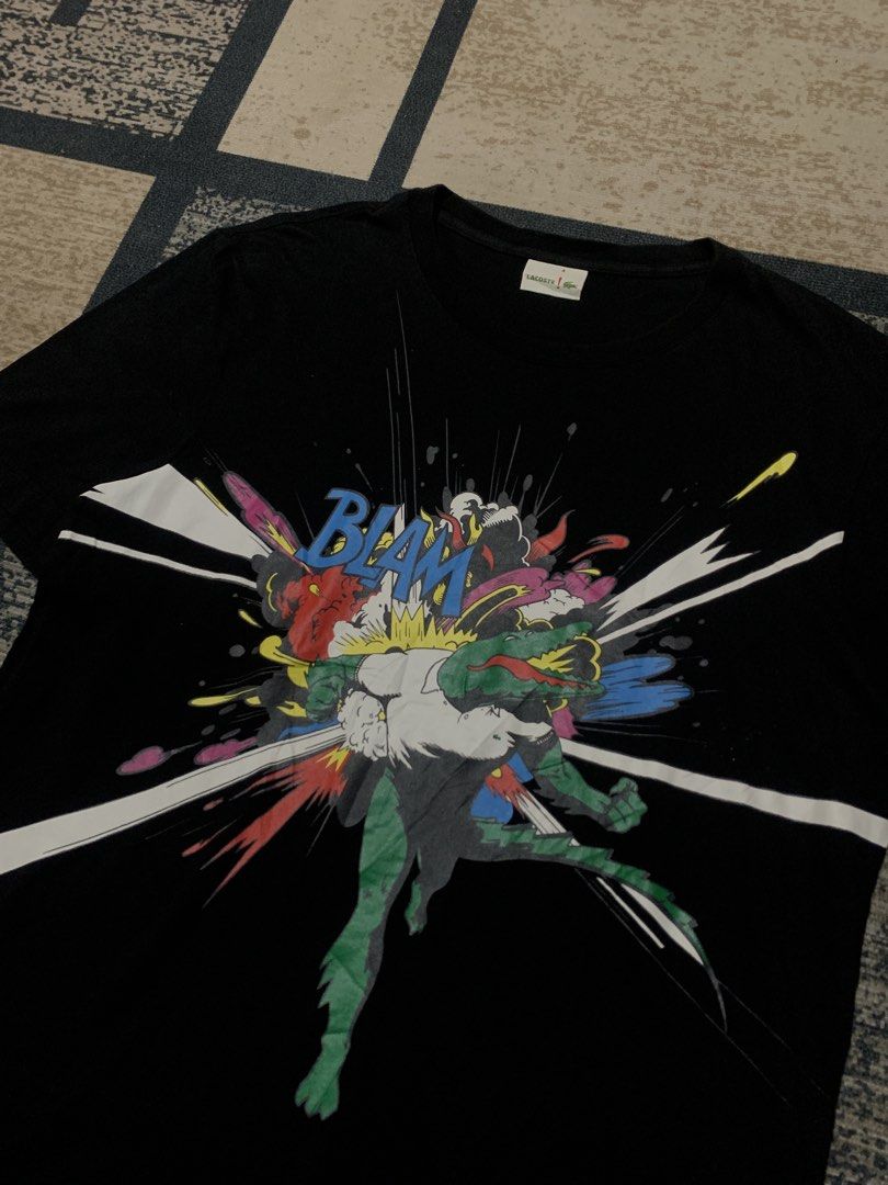 Lacoste “Blam” graphic tee (Category: Formal Shirts) located in Cebu City. Submitted by thriftsh1t.ph (Listing ID 1470502200, Image 2). Description: W20 L27.
