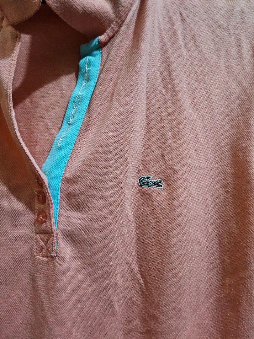 Lacoste Coral Pink Polo Top (Category: Blouses) located in Taguig. Submitted by ynascorner_ (Listing ID 1470367679, Image 3). Description: lacoste's coral pink polo top ⭐️ • size: xxxl • authentication is not guaranteed as this top is thrifted send me a pm if you have any inquiries!.