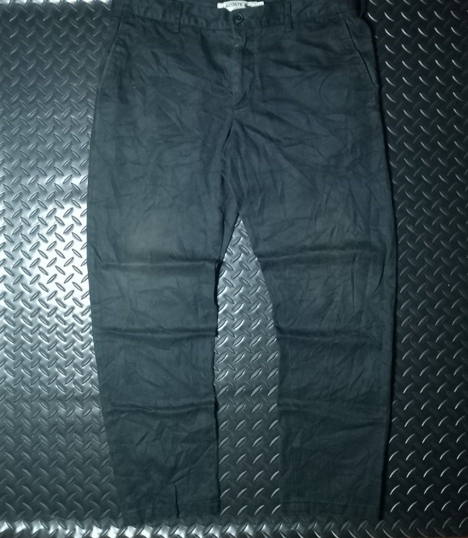Lacoste Slim Fit Pants (Category: Activewear) located in Baguio. Submitted by bado.feels (Listing ID 1470479170, Image 1). Description: Issue: Last picture Size 34 Length 38 Thigh 12 Leg Opening 7 450+sf.