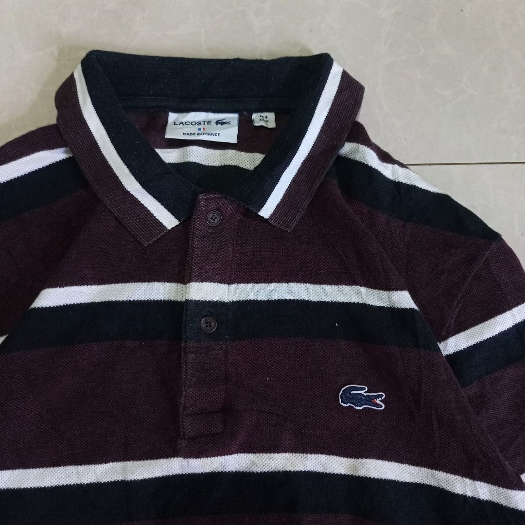Lacoste Stripes Dark Maroon 3Tone (Category: Tshirts & Polo Shirts ) located in General Santos City (Dadiangas). Submitted by collection_9500 (Listing ID 1470542297, Image 3). Description: Lacoste Stripes Dark Maroon 3Tone 19 x 24 Medium Excellent Gensan loc Pm for inquiries All are thrifted items and needwash.