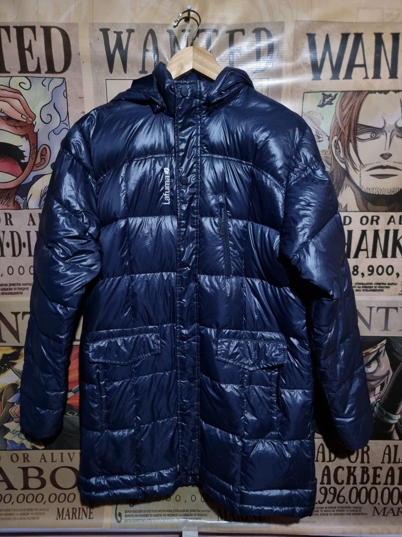 Lafuma Down Puffer Jacket With Hood (Category: Coats, Jackets and Outerwear) located in Imus. Submitted by aim_for_less (Listing ID 1470369759, Image 1). Description: Lafuma Down Puffer Jacket With Hood - Brand: Lafuma - SIZE: MEDIUM - DIMES: 23" x 32" - Color: Navy blue - Material: Warm down puffer with quilted pattern - Hood: Built-in hood for extra protection - Pockets: 1 zippered chest pocket and 2 lower snap-flap pockets - Details: Logo-stam