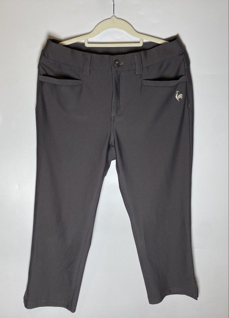 Le coq sportif golf pants (Category: Other Bottoms) located in Makati City. Submitted by indaysukaycloset (Listing ID 1470510513, Image 1). Description: le coq sportif Golf Pants - Gray - 14.5" Waist (29") / 32" Length Waist: 14.5" flat = 29" actual (stretch to 30") Length: 32" - Cropped / Ankle length with side slit Color: Charcoal Gray Details: Brand: le coq sportif - Legit Golf Front pockets, back pockets Embroidered rooster logo Engraved butt